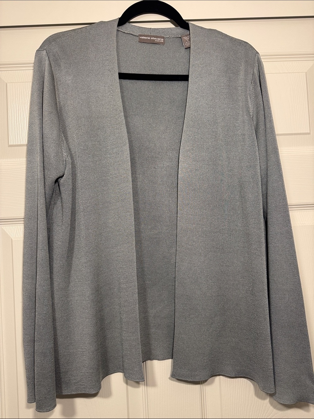 Valerie Steven’s Pure Silk Open Front Cardigan.